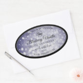 Professioneel productlabel Ocean Blue Glitter Logo Ovale Sticker (Envelop)
