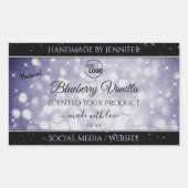 Professioneel productlabel Ocean Blue Glitter Logo Rechthoekige Sticker (Voorkant)