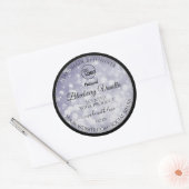 Professioneel productlabel Ocean Blue Glitter Logo Ronde Sticker (Envelop)