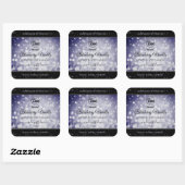 Professioneel productlabel Ocean Blue Glitter Logo Vierkante Sticker (Vel)