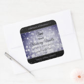 Professioneel productlabel Ocean Blue Glitter Logo Vierkante Sticker (Envelop)