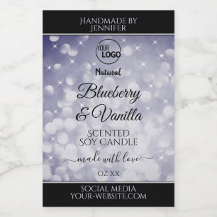 Professioneel productlabel Ocean Blue Glitter Logo Voedselcontainer Etiket