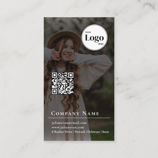 Professioneel profiel Foto Zwart Fotografie Visitekaartje (Achterkant)