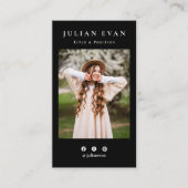 Professioneel profiel Foto Zwart Fotografie Visitekaartje (Voorkant)