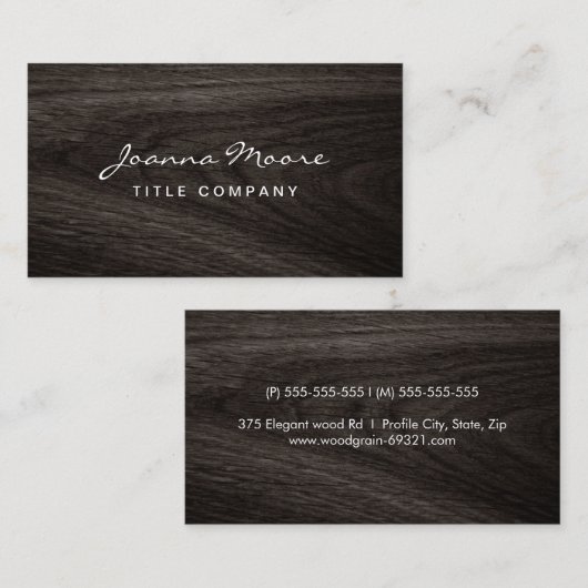 Professioneel profiel van donkereikenhout van de k visitekaartje (Voorkant / Achterkant)