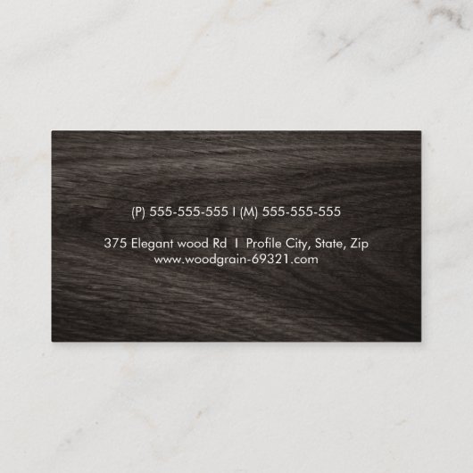 Professioneel profiel van donkereikenhout van de k visitekaartje (Achterkant)