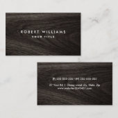Professioneel profiel van donkerhoutkorrels visitekaartje (Voorkant / Achterkant)