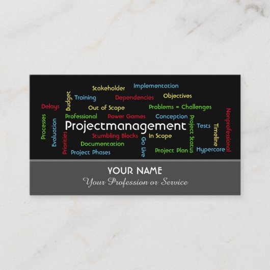 Professioneel projectbeheer en advies visitekaartje (Voorkant)
