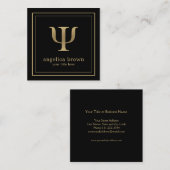 Professioneel psycholoog Gold Psi-symbool Vierkante Visitekaartje (Voorkant / Achterkant)