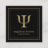 Professioneel psycholoog Gold Psi-symbool Vierkante Visitekaartje (Voorkant)