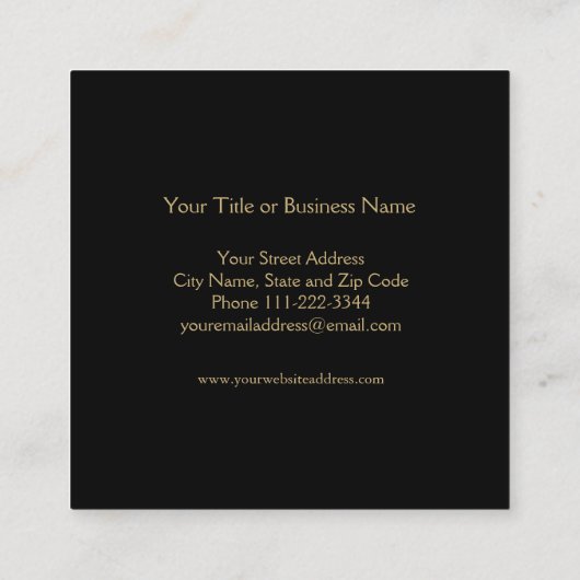 Professioneel psycholoog Gold Psi-symbool Vierkante Visitekaartje (Achterkant)