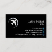 Professioneel QR-code Aviation Navy Blue Modern Visitekaartje (Voorkant)