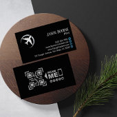 Professioneel QR-code Aviation Navy Blue Modern Visitekaartje
