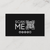 Professioneel QR-code Aviation Pilot Zwart en Wit Visitekaartje (Achterkant)