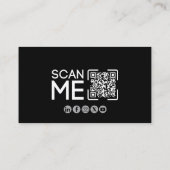 Professioneel QR-code Aviation Pilot Zwart en Wit Visitekaartje (Achterkant)