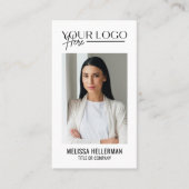 Professioneel QR Code Bedrijfslogo Foto Verticaal Visitekaartje (Voorkant)