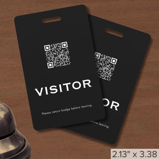 Professioneel QR-code bezoeker badge
