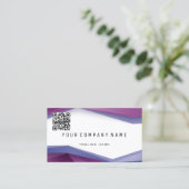 Professioneel QR-code BOLD Pruim Geometrische Lijn Visitekaartje (Staand voorkant)