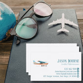 Professioneel QR Code Cessna Vliegtuig Blauw Op Ma Visitekaartje
