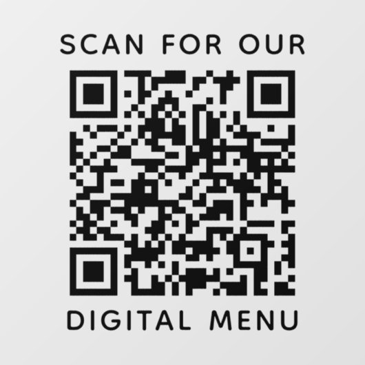 Professioneel QR-code digitaal menu Raamsticker (Vel)