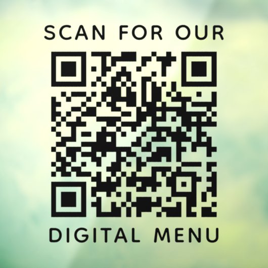 Professioneel QR-code digitaal menu Raamsticker (Vel 3)