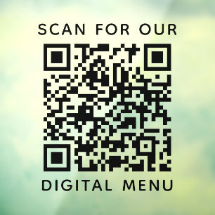 Professioneel QR-code digitaal menu Raamsticker
