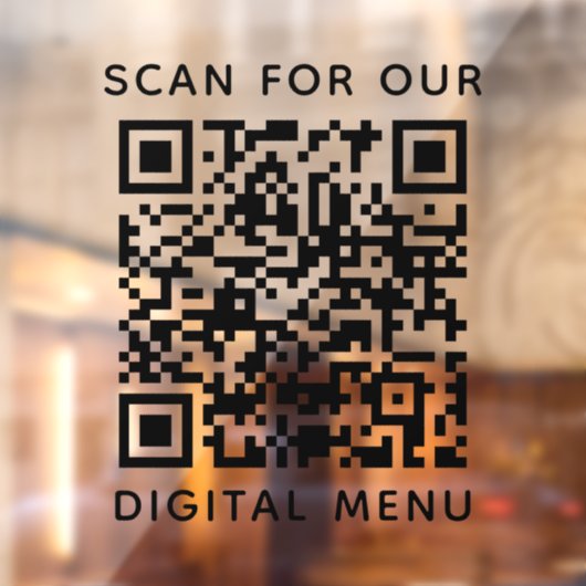 Professioneel QR-code digitaal menu Raamsticker (Vel 2)