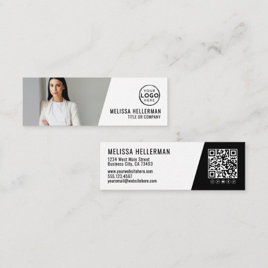 Professioneel QR-code foto logo Mini Visitekaartje (Voorkant / Achterkant)
