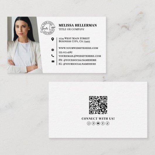 Professioneel QR Code Foto Uw Logo Visitekaartje (Voorkant / Achterkant)