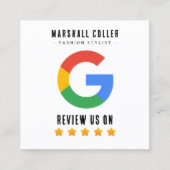 Professioneel QR Code Google Review  Vierkante Visitekaartje (Voorkant)