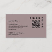 Professioneel QR-code grijs roze monogram minimaal Visitekaartje (Achterkant)