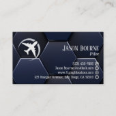 Professioneel QR Code Luchtvaart Marineblauw Moder Visitekaartje (Voorkant)