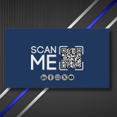 Professioneel QR Code Luchtvaart Marineblauw Wit Visitekaartje