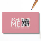 Professioneel QR Code Luchtvaart Roze Wit Aangepas Visitekaartje