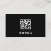 Professioneel QR-code Luchtvaartmedewerker Zwart W Visitekaartje (Achterkant)