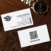 Professioneel QR-code Medewerker Piloot Vliegtuig Visitekaartje
