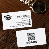 Professioneel QR-code Medewerker Piloot Vliegtuig Visitekaartje