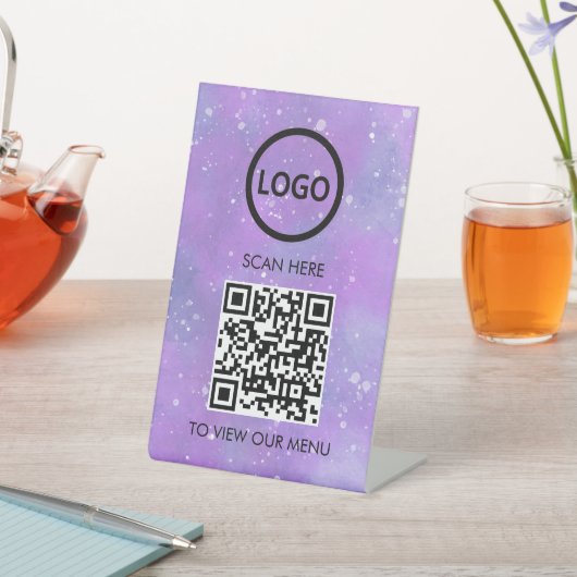 Professioneel QR Code Menu, Logo Contactloos Moder Reclamebord Met Voetstuk (Insitu)
