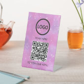 Professioneel QR Code Menu, Logo Contactloos Moder Reclamebord Met Voetstuk (Insitu)