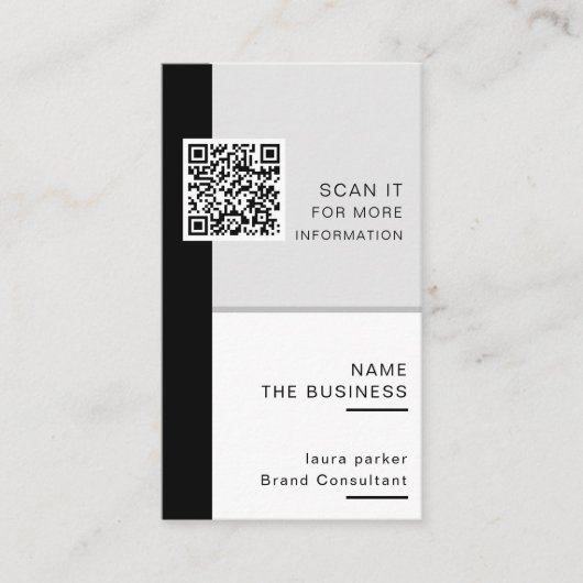 Professioneel QR-code minimaal scanbaar promotie Visitekaartje (Voorkant)