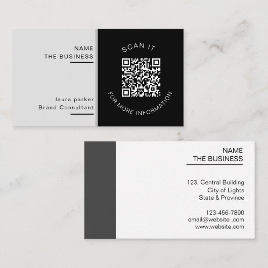 Professioneel QR-code minimaal scanbaar promotie Visitekaartje (Voorkant / Achterkant)