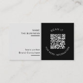 Professioneel QR-code minimaal scanbaar promotie Visitekaartje (Voorkant)