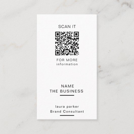 Professioneel QR-code minimaal scanbaar promotiema Visitekaartje (Voorkant)