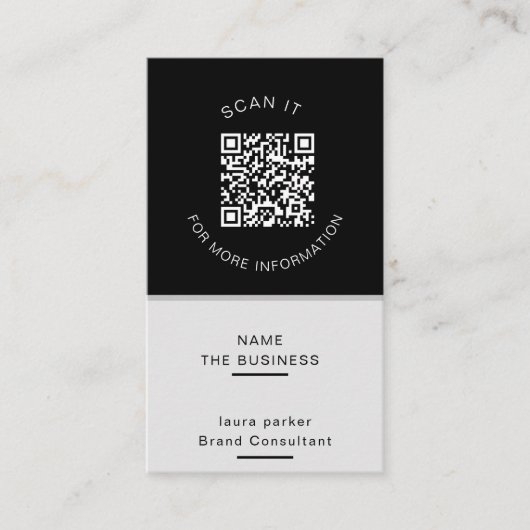 Professioneel QR-code minimaal scanbare promotie Visitekaartje (Voorkant)