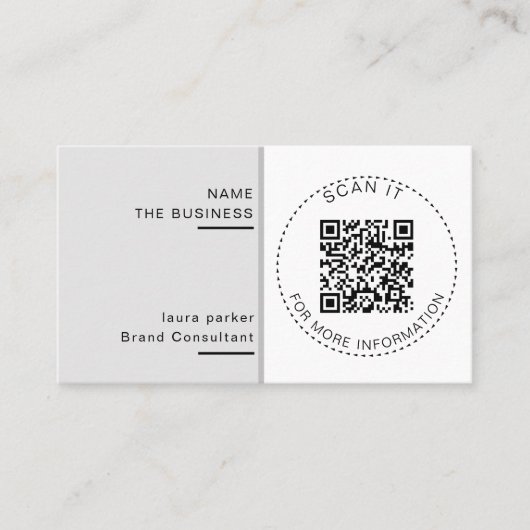 Professioneel QR-code Minimaal Scanbare Promotie Visitekaartje (Voorkant)