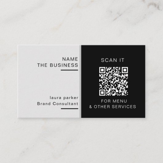 Professioneel QR-code minimaal scanbare promotie Visitekaartje (Voorkant)