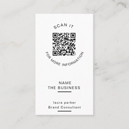 Professioneel QR-code minimaal scannbare promotie Visitekaartje (Voorkant)