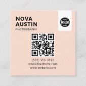 Professioneel QR-code Minimal Design met Logo Vierkante Visitekaartje (Voorkant)