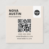 Professioneel QR-code Minimal Design met Logo Vierkante Visitekaartje (Voorkant)