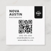 Professioneel QR-code Minimal Design met Logo Vierkante Visitekaartje (Voorkant)